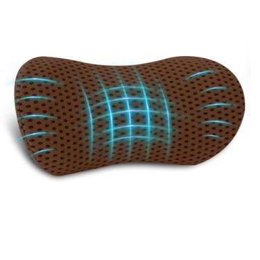 Imagem de Almofada lombar, almofada de suporte lombar de espuma viscoelástica para cadeira de escritório e assento de carro, travesseiro ergonômico aerodinâmico para alívio da dor nas costas, travesseiro de