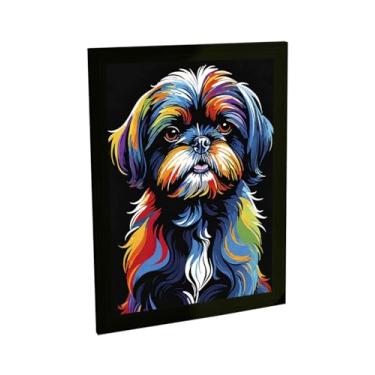 Imagem de Quadro Decorativo Cachorro Shih Tzu Cão Ilustração Vetor Decoração Poster Quarto Sala