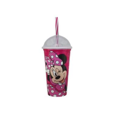 Imagem de Copo Infantil Com Canudo 500ml Personagens Plasútil, Minnie Rosa Sem O