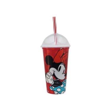 Imagem de Copo Infantil Com Canudo 500ml Personagens Plasútil, Minnie Vermelha S