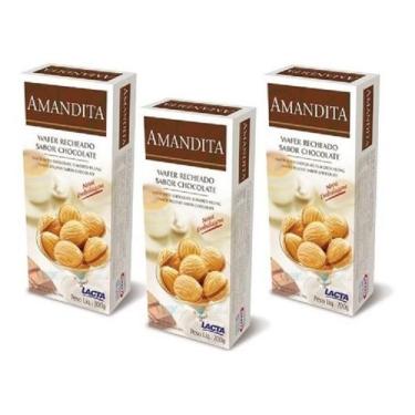 Imagem de Amandita Wafer Recheado Chocolate 200g - Lacta Com 3