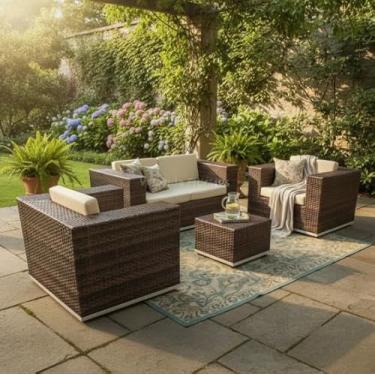 Imagem de Jogo Para Varanda e Jardim De Sofá e Poltronas Em Alumínio