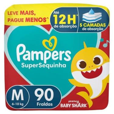 Imagem de Fralda Descartável Pampers Supersequinha Tamanho M 90 Unid, M