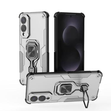 Imagem de SORAKA Capa para Samsung Galaxy S25 Edge com suporte metálico giratório de 360 graus peça de ferro magnética para suporte magnético para telefone de carro