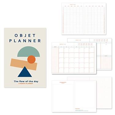 Imagem de Monolike Agenda B6 Objet Diary 6 meses, bege e marrom – planejador acadêmico, planejador semanal e mensal, agenda