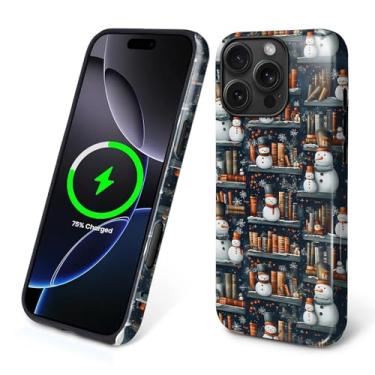 Imagem de Capa para iPhone 16 Pro Max [compatível com MagSafe], silicone macio brilhante + capa protetora 2 em 1 de policarbonato rígido antiarranhões à prova de choque para mulheres e homens - boneco de neve