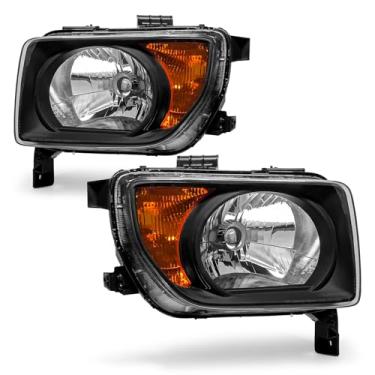 Imagem de ADCARLIGHTS Conjunto de farol compatível com Honda Element 2003 2004 2005 2006 alojamento preto refletor âmbar par de substituição