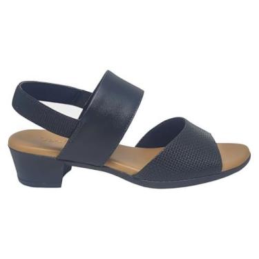 Imagem de Sandalia Usaflex Salto Bloco Baixo PA02002 - Preto - 33