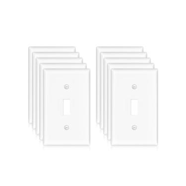 Imagem de [Pacote com 10] Placa de parede brilhante para interruptor, 1 capa de parafuso de gangue, termoplástico de policarbonato durável, acabamento brilhante, tamanho padrão