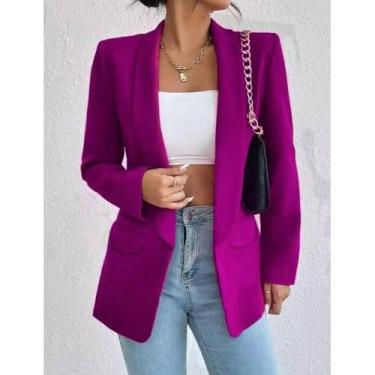 Imagem de Blazer Max Longo Sobretudo Feminino Acinturado Roupas Femininas Tendên