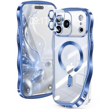 Imagem de [Anel de CD e borda ondulada encaracolada] para iPhone 17 Pro, 2025 atualizada [proteção total da câmera] [compatível com Mag-Safe] Capa transparente macia não amarelada para 17 Pro 16.0 cm homens e