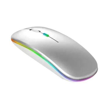 Imagem de Mouse Sem Fio Recarregável Silencioso Com LED Retroiluminado, Receptor