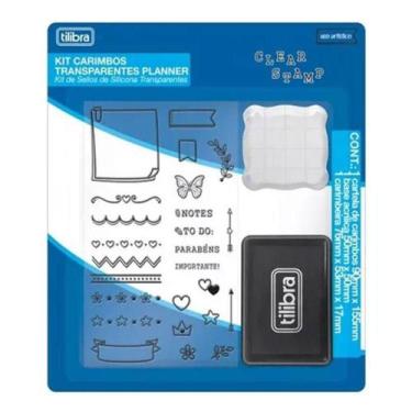 Imagem de Kit Carimbos Planner Transparente - Tilibra - Tend Tudo