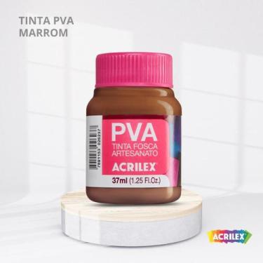 Imagem de Tinta pva fosca para artesanato com 37ml cor marrom - ACRILEX