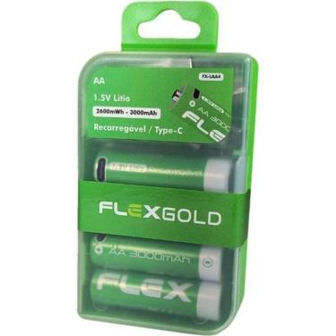 Imagem de Pilha Recarregável Aa 1.5v 3000mah (c-4 Pilhas) Flex