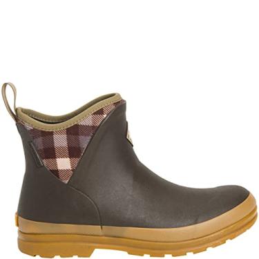 Imagem de The Original MUCK BOOT COMPANY Bota de chuva feminina original no tornozelo, Goma xadrez marrom, 11