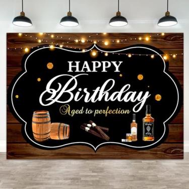 Imagem de ASDCXZ 2,7 x 1,8 m Pano de fundo para fotografia envelhecido à perfeição, barril de cerveja, vintage, tábua, de madeira, glitter, pontos dourados, homens, aniversários, festas, bandeiras, decorações