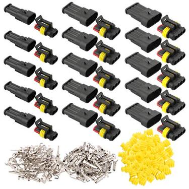 Imagem de FULARR 15 Kit Profissional Carro Auto Impermeável Conector de Fio Elétrico Terminal Kit de Soquete para Motocicleta Carro Caminhão Barco (2 Pinos 5 Conjuntos, 3 Pinos 5 Conjuntos, 4 Pinos 5 Conjuntos)