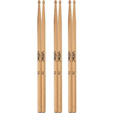 Imagem de Pares de Baquetas Ponta de Madeira Maple Voik 7A, 3