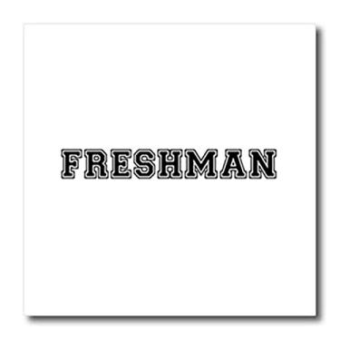 Imagem de 3D Rose Freshman-High College or University Fresher-Preppy Black Text-School Year Souvenir Iron On Heat Transfer, 25 x 25 cm, Branco