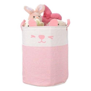Imagem de Cesto De Roupa Suja Brinquedos Infantil Dobrável Lavanderia - PGB, Ros
