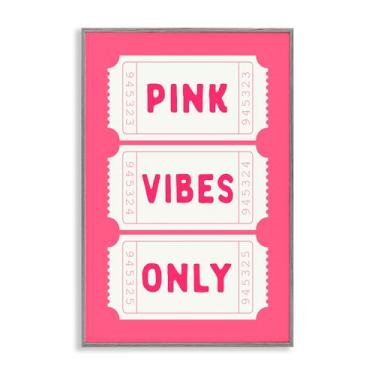 Imagem de Stupell Industries Pink Vibes Only Tickets Gray Framed Giclee Art, design by Lettered and Lined, 45,7 x 30,5 cm