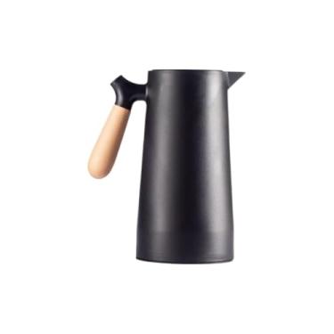 Imagem de Garrafa Térmica Nórdica 1 Litro Cabo De Madeira Café Chá Mate(Preto 1 Litro)