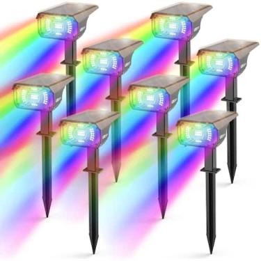 Imagem de Holofotes solares LEREKAM 40 LED RGB 9 modos à prova d'água