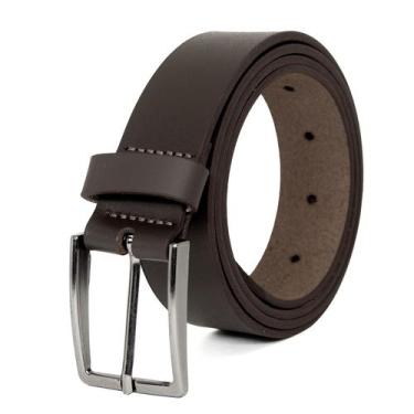 Imagem de Cinto Masculino Fasolo Social Estreito Couro Liso Confortável, Marrom 