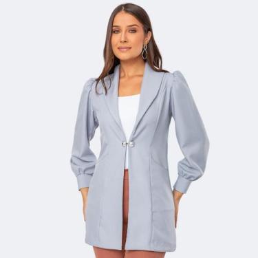 Imagem de Jaleco Blazer Gabardine Manga Curta ISA - Rosewood, Cinza, P