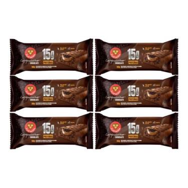 Imagem de Kit 6 barra 15g proteina cappuccino chocolate 50g 3corações