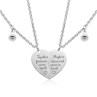 Imagem de Ruirenan Conjunto de colar de presente para amantes, para ele e ela, com pingentes de amizade, presente para melhores amigos, presente de aniversário de namorados para casais, melhores amigos