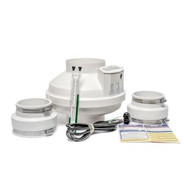 Imagem de Ventilador de radônio Festa AMG Hawk ECS - Kit de instalação de 10 cm - Velocidade controlável - Ventiladores em linha de mitigação de radônio silenciosos e energeticamente eficientes - Motor comutado