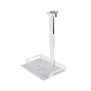 Imagem de KiBcsLic Suporte de teto com bandeja para projetor/câmera de 43-65 cm de altura ajustável em ferro, versátil para sala de estar, videoconferência em casa, Branco