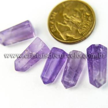 Imagem de 5 Micro Pontinha Ametista Pedra Natural 15mm para Montar Joias - Crist