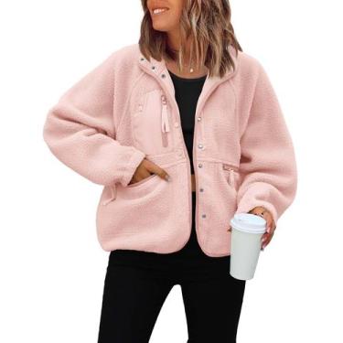 Imagem de Jaqueta feminina ReachMe Sherpa Fuzzy Fleece, casaco de inverno, pêsse