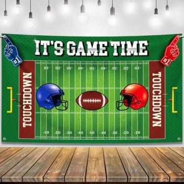 Imagem de Pano de fundo KatChon Football Field 183x112cm com rolo de fita