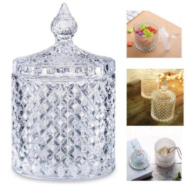 Imagem de Bomboniere de Vidro Baleiro Potiche Porta Jóias Porta Treco 580ML - Em
