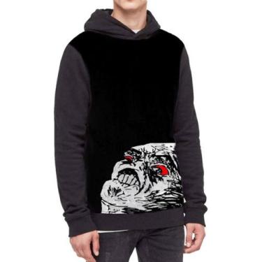 Imagem de Moletom Com Capuz Memes Derp Full Print Ref:690 - smoke, Preto, G