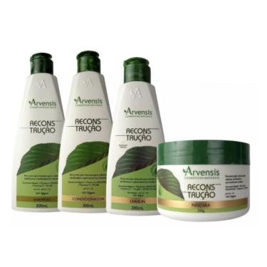 Imagem de Kit Arvensis Reconstrução Shampoo Condicionador Leave-in Mascara 250g