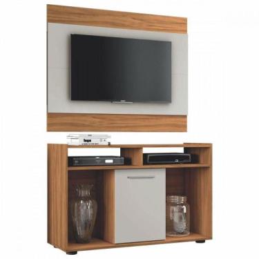 Imagem de Rack Com Painel Para Tv 43 Polegadas Notável Freijó Trend Com Off Whit