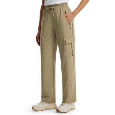 Imagem de Calças de caminhada Cargo Libin Summer para mulheres Dark Khaki XL