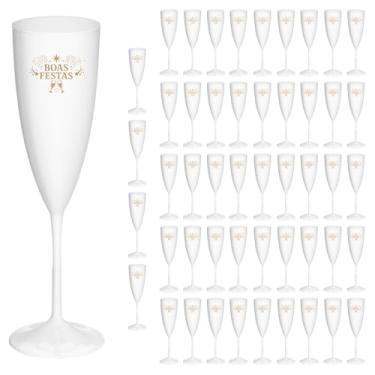 Imagem de Taça Espumante 170ml Boas Festas Acrílico Premium 50pçs (BRANCO)