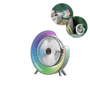 Imagem de Ventilador Luminária Abajur De Mesa Com Led Colorido E Forte