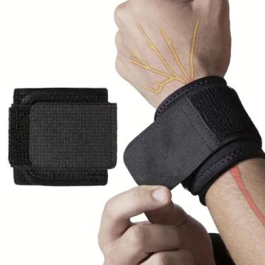 Imagem de Suporte de pulso esportivo ajustável – Par de luvas de compressão à prova de suor, respiráveis e antiderrapantes para levantamento de peso, academia, treinamento cruzado, alívio de artrite