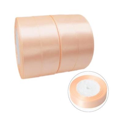 Imagem de 1 rolo de fita de cetim champanhe 3,5 cm x 25 m - fita metálica brilhante para buquês de casamento, enfeites de Natal, presentes de luxo