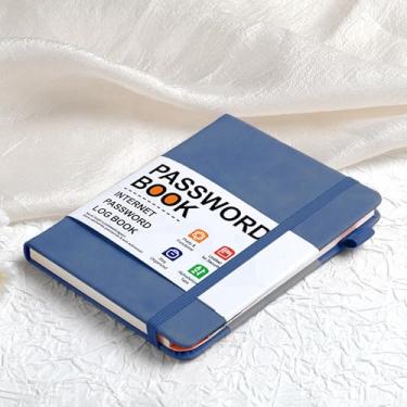 Imagem de Livro de endereços pequeno com abas alfabéticas – Livro de endereços de bolso 3x5 para contatos, números de telefone, senhas, agenda telefônica recarregável para bolsa ou mesa (azul) (Bule)