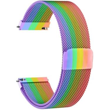 Imagem de Pulseira de relógio de 22 mm para Samsung Galaxy Watch 3 de 45 mm/Galaxy Watch de 46 mm/Gear S3 Frontier/Classic, pulseira magnética de metal milanês de liberação rápida para Garmin Venu 3/Venu 2