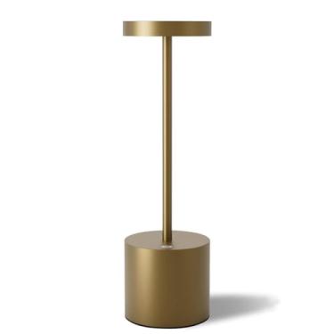 Imagem de Luminária de Mesa Retro Industrial, Luz de Notinha, Toque 3 Cores e Dimmer Suave, Recarregável, para Quarto/Headboard/Bar/Decoração - Dourado