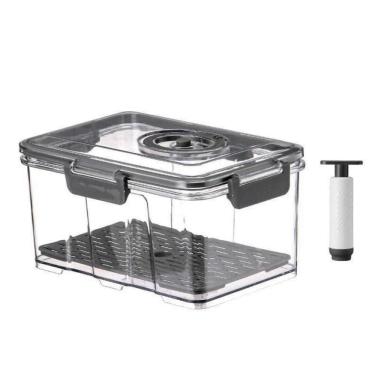 Imagem de Pote Hermético Com Bomba De Vácuo 2L - Cinza